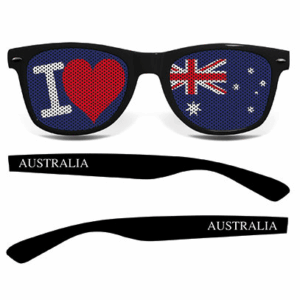 Australien Fanbrille I LOVE (schwarz)