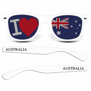 Australien Brille I LOVE (weiß)
