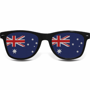 Australien Fanbrille Schwarz Flagge – Bild 3