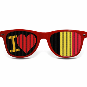 Belgien Fanbrille I LOVE (rot) – Bild 2