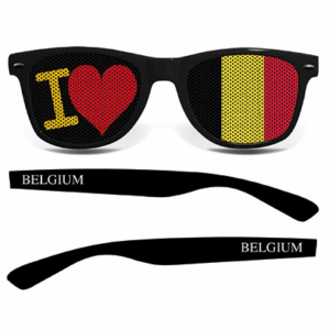Belgien Fanbrille I LOVE (schwarz)