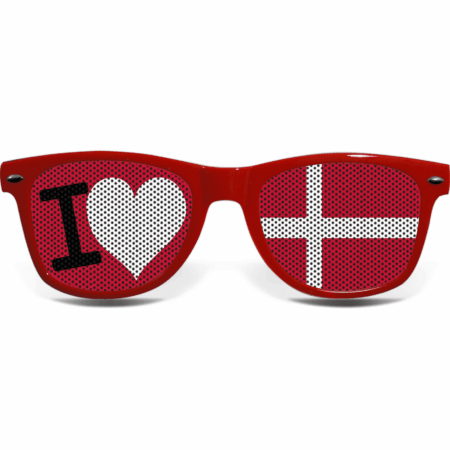 brille collage Daenemark love red