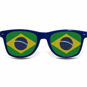 Brasilien Fanbrille Blau mit Flagge – Bild 2