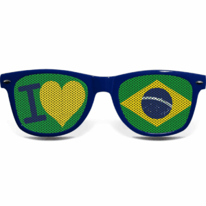 Brasilien Fanbrille Blau mit I LOVE – Bild 2