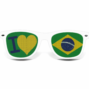 Brasilien Brille Weiß mit I LOVE – Bild 2