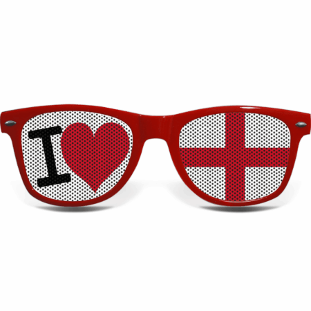 brille collage england love red