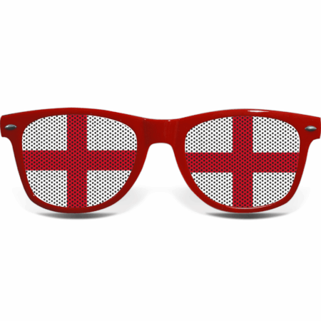 brille collage england red