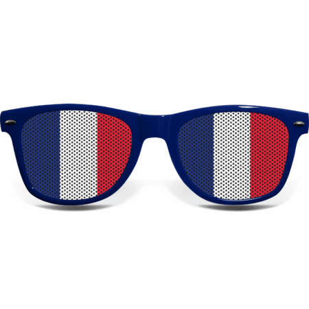 brille collage frankreich blau