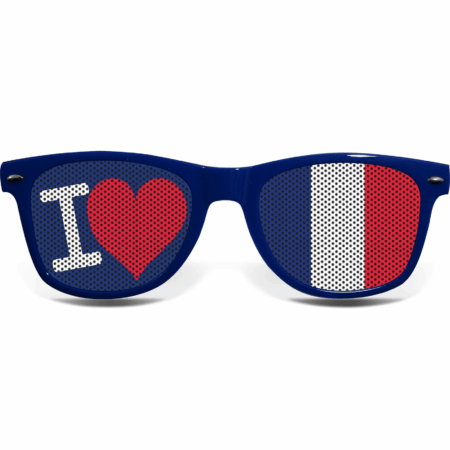 brille collage frankreich love blau