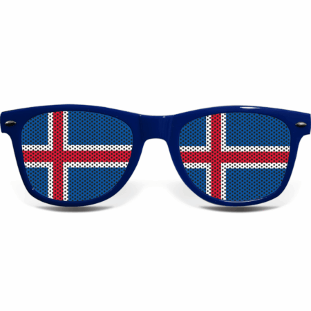 brille collage island blau