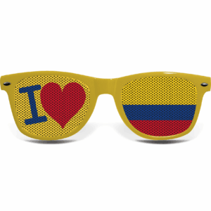 Kolumbien Fanbrille I LOVE Ge – Bild 2