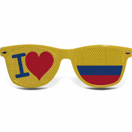 brille collage kolumbien love gelb
