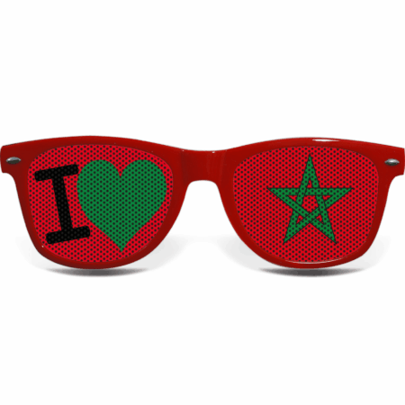 Marokko Fanbrille I LOVE R 1 brille collage marokko love red
