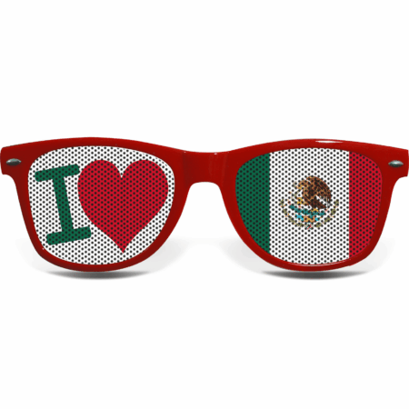 brille collage mexiko love red