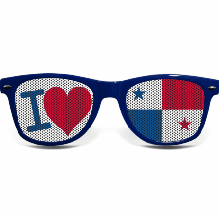 brille collage panama love blau