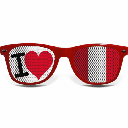 brille collage peru love red
