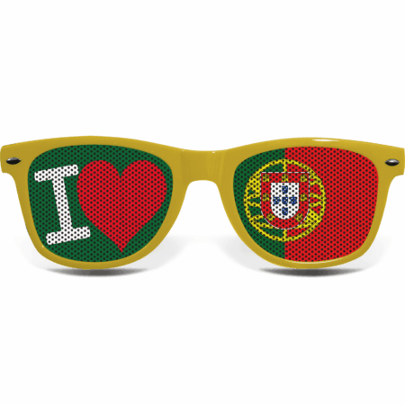 Portugal Fanbrille I LOVE Ge 1 brille collage portugal love yellow