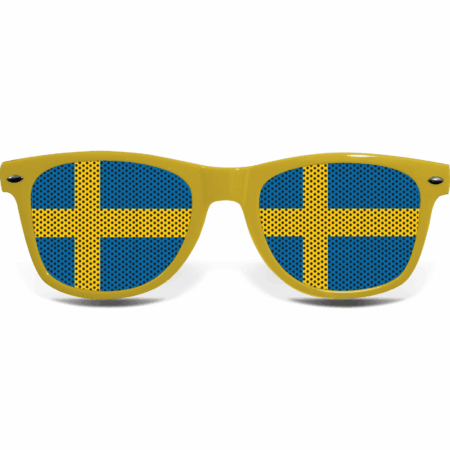 brille collage schweden gelb