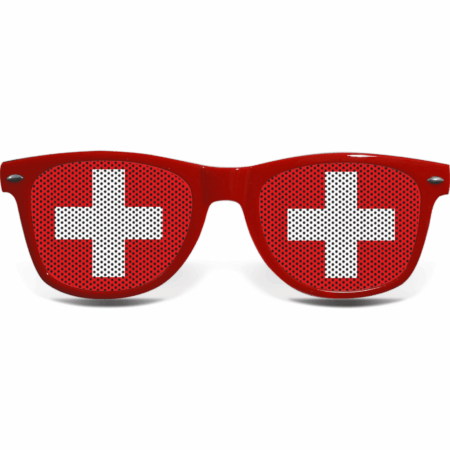 brille collage schweiz red