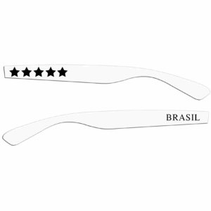 Brasilien Fanbrille Weiß mit Flagge – Bild 3