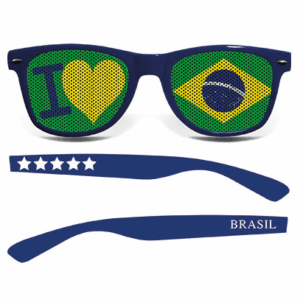 Brasilien Fanbrille Blau mit I LOVE