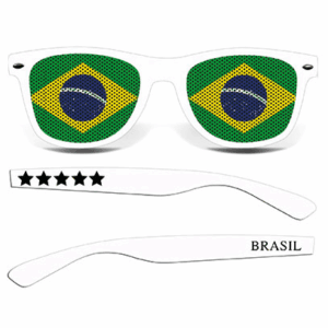 Brasilien Fanbrille Weiß mit Flagge